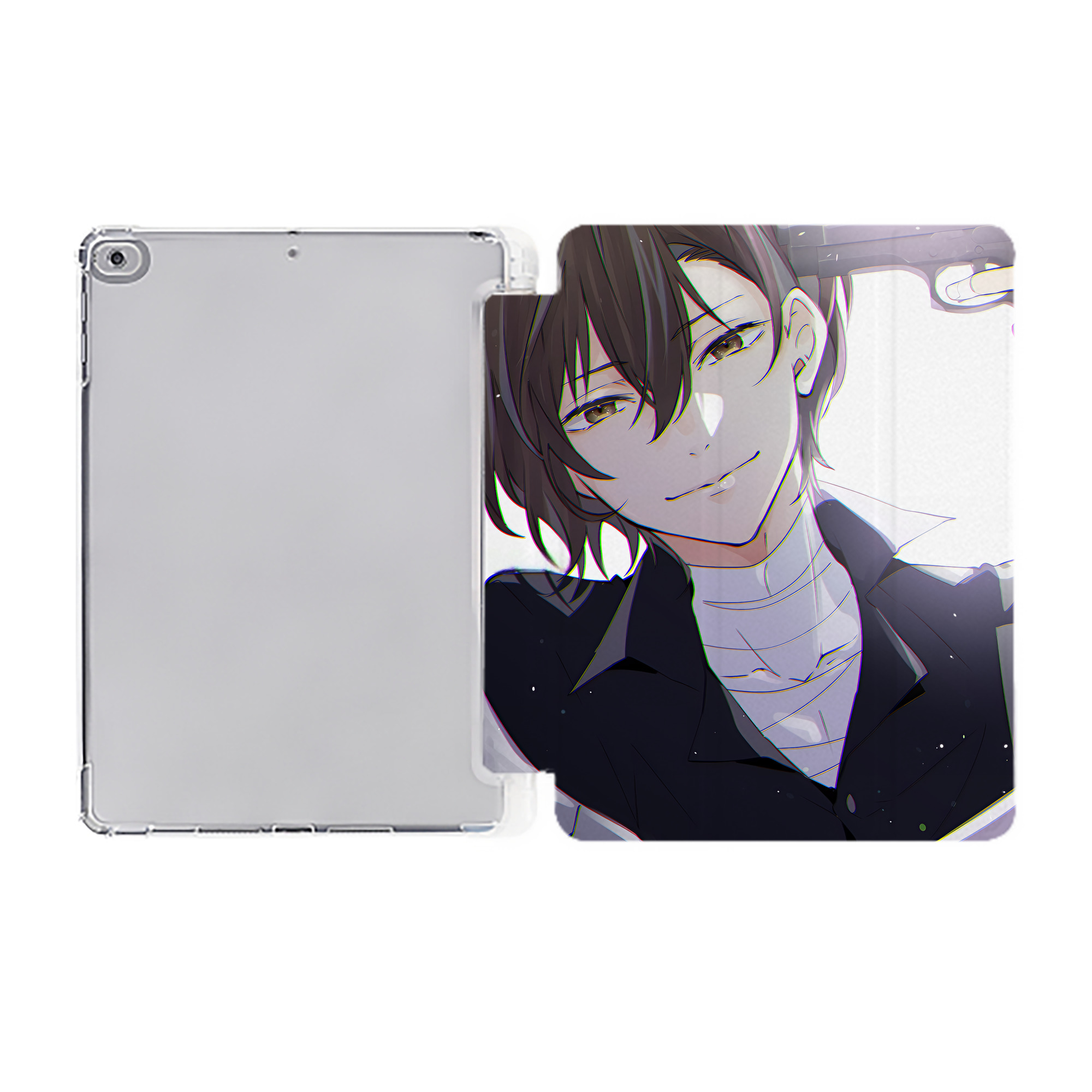 （画像用） 文豪ストレイドッグス Bungo Stray Dogs IPad ケース ペン収納付き 三つ折りスタンド PUレザー×シリコン 対応機種9.5/10.5/10.9インチ